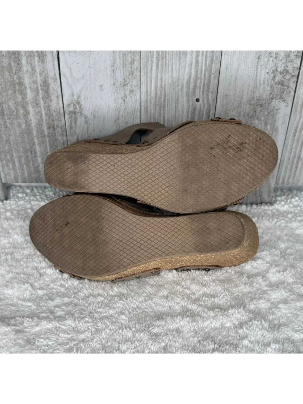 Vintage 7 Eight Wedge Platform Sandals 6 M